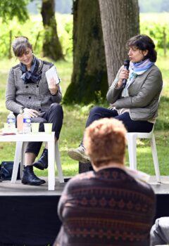 rencontre avec sophie coiffier et claire jacquet lors du festival litterature en jardin 2024